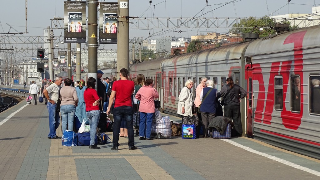 In Russland steht man Schlange - heute aber nur noch beim Einsteigen in dei Transib...;-)
